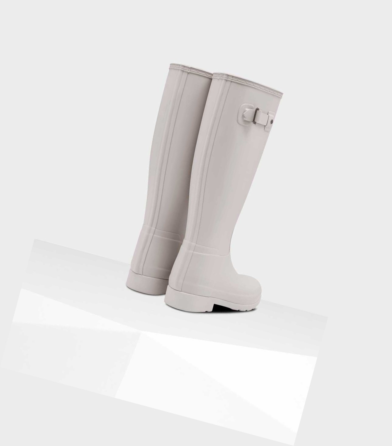 Wysokie Buty Damskie Hunter Original Refined Wellington Szare | 504RFCMBX