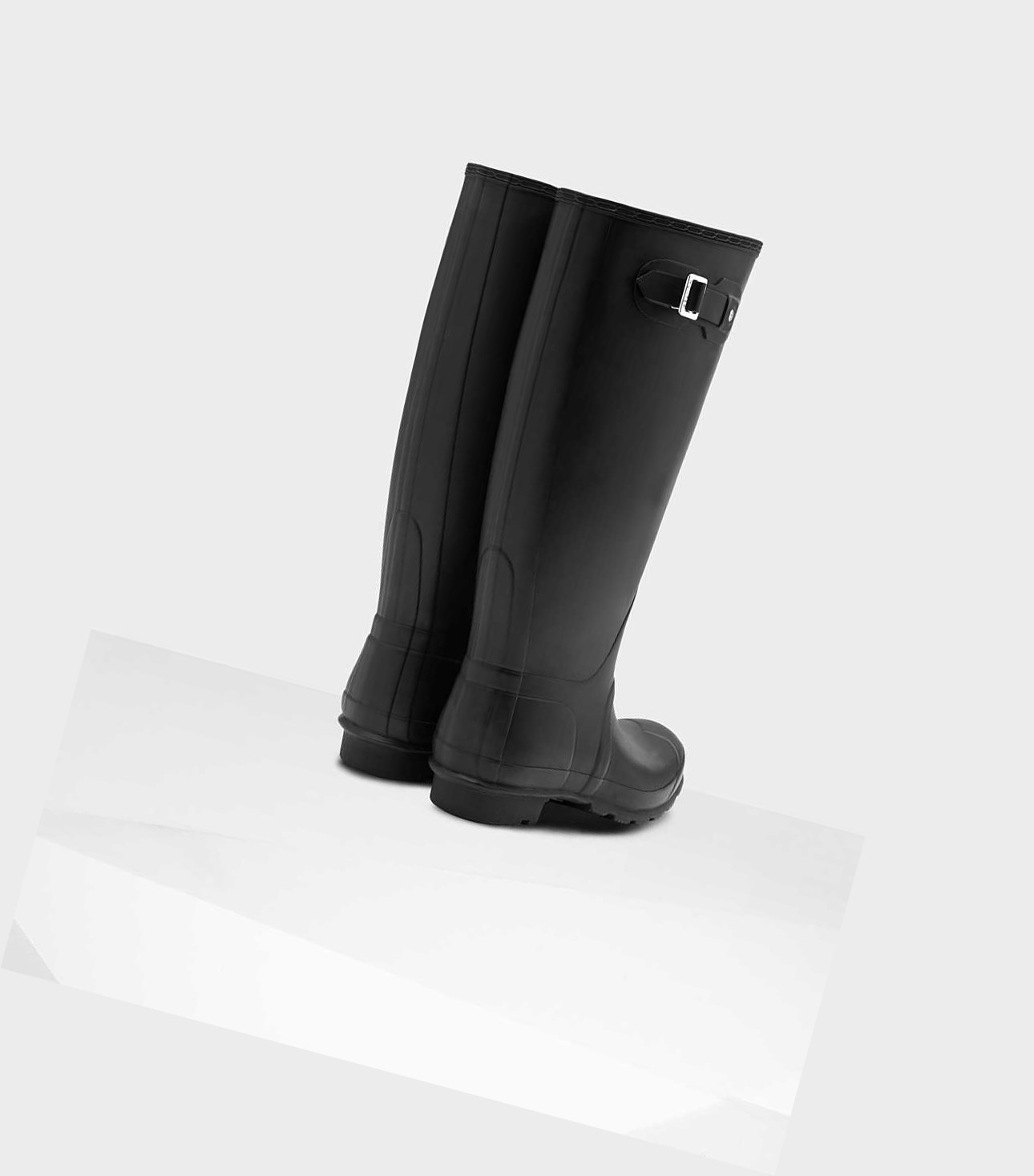 Wysokie Buty Damskie Hunter Original Szerokie Leg Wellington Czarne | 728TEDQVJ