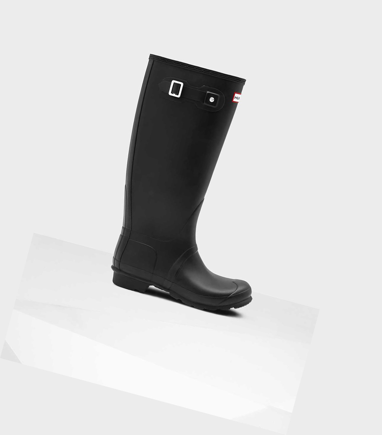 Wysokie Buty Damskie Hunter Original Szerokie Leg Wellington Czarne | 728TEDQVJ