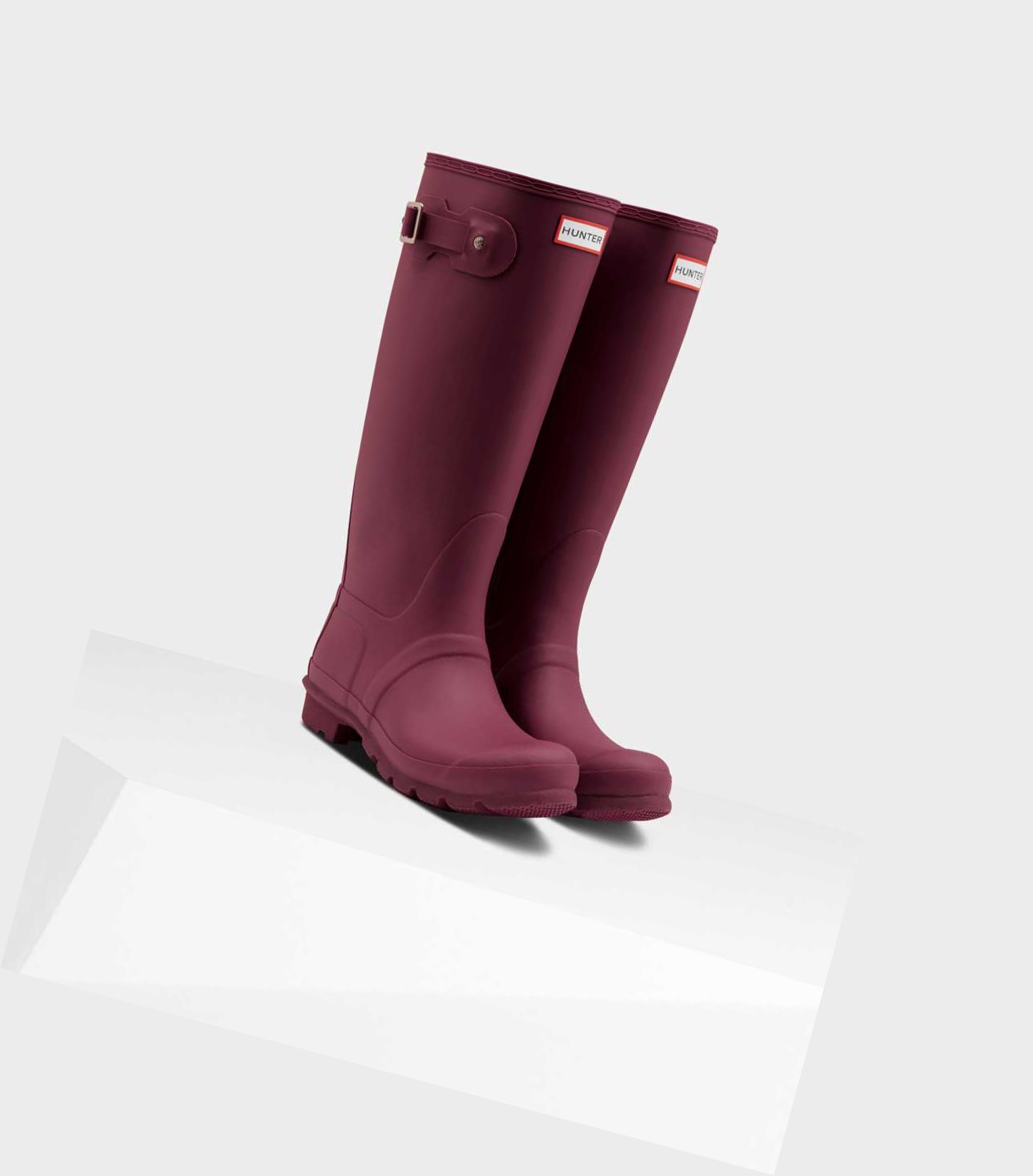 Wysokie Buty Damskie Hunter Original Szerokie Leg Wellington Czerwone | 765EXOGNF