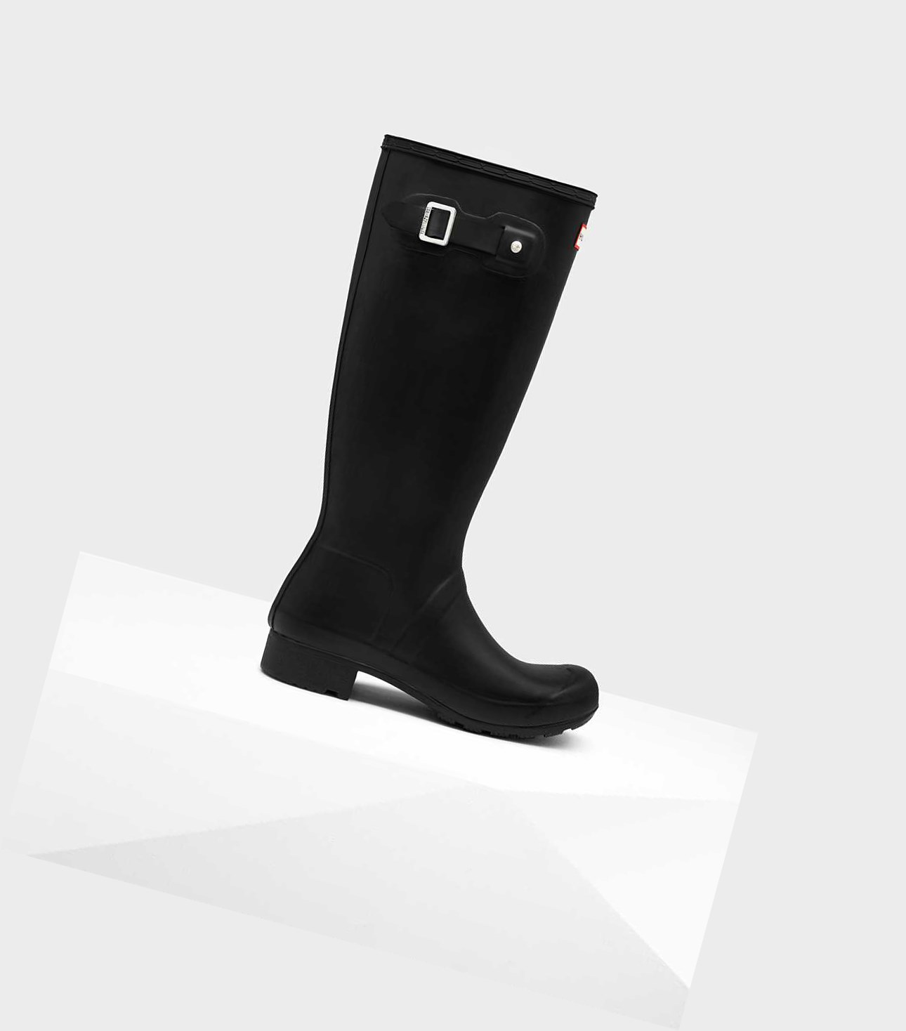 Wysokie Buty Damskie Hunter Original Tour Foldable Wellington Czarne | 018XZHUVD