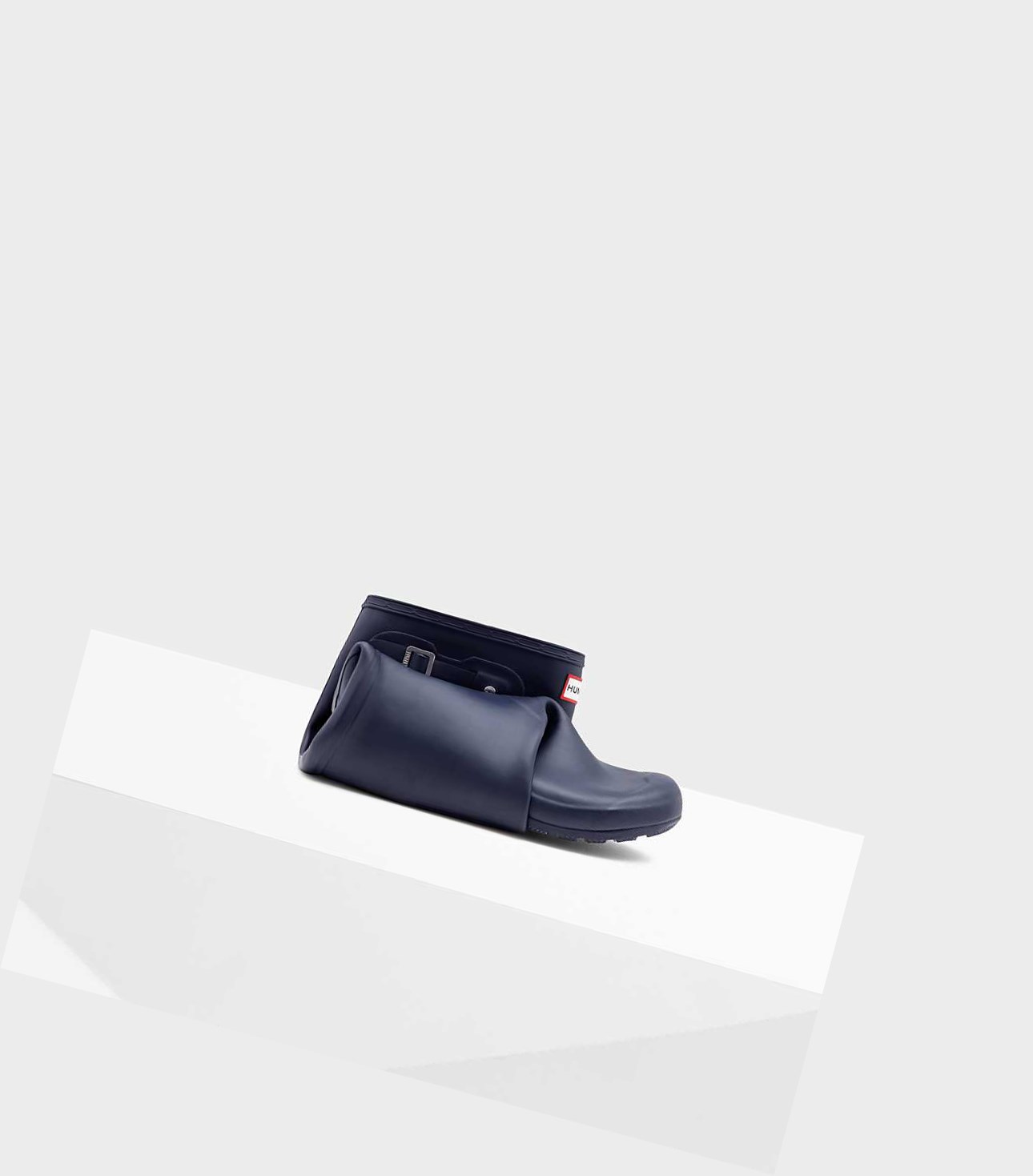 Wysokie Buty Damskie Hunter Original Tour Foldable Wellington Granatowe | 418VOQRNP