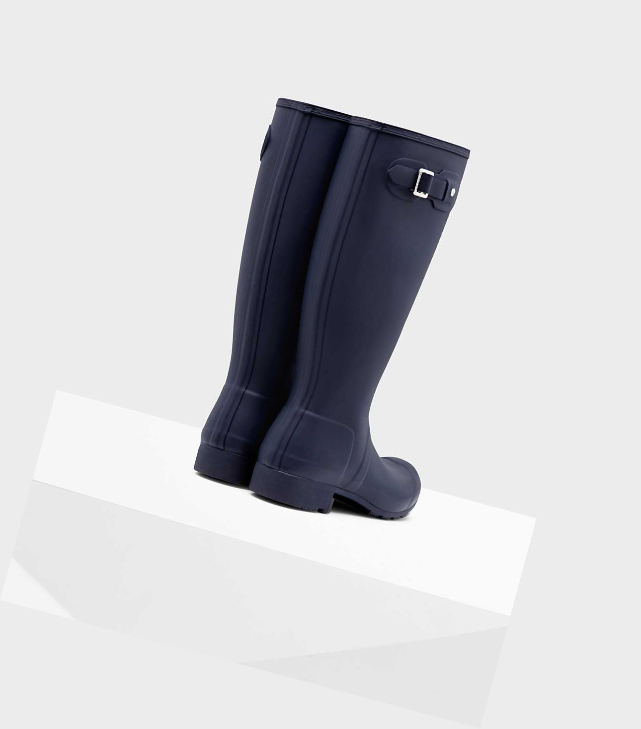Wysokie Buty Damskie Hunter Original Tour Foldable Wellington Granatowe | 418VOQRNP