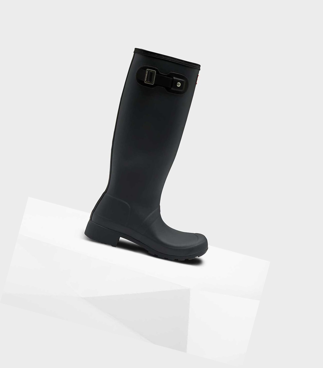 Wysokie Buty Damskie Hunter Original Tour Foldable Wellington Czarne | 478PKZRNQ