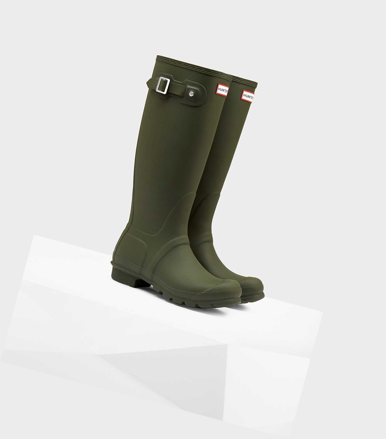 Wysokie Buty Damskie Hunter Original Wellington Zielone | 481QSDLJE