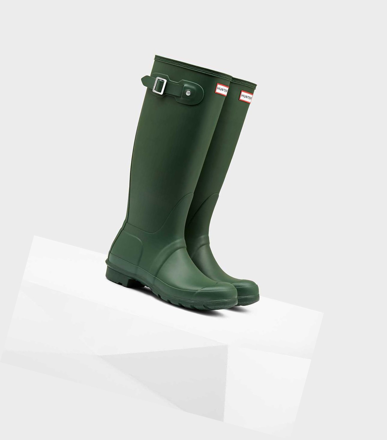 Wysokie Buty Damskie Hunter Original Wellington Zielone | 572MCRDFP