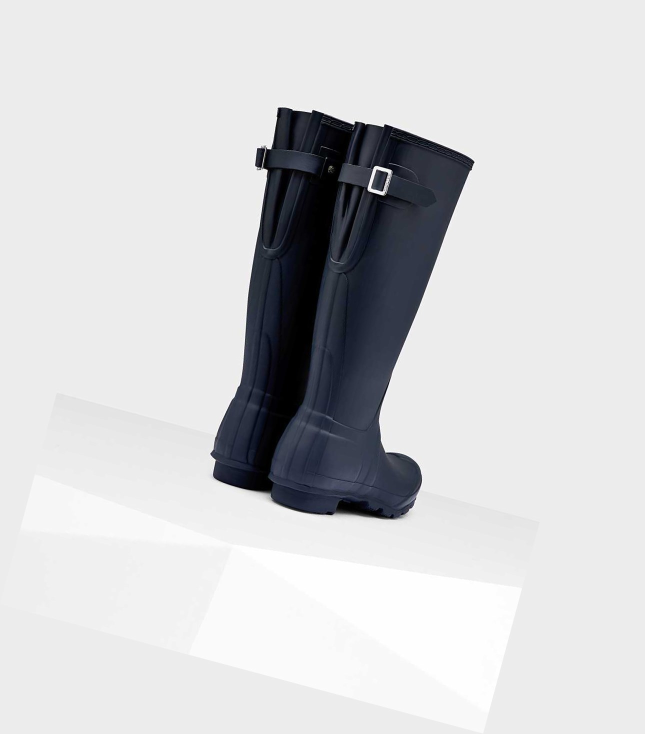 Wysokie Buty Damskie Hunter Original Wysokie Back Wellington Adjustable Granatowe | 018NXZKAI