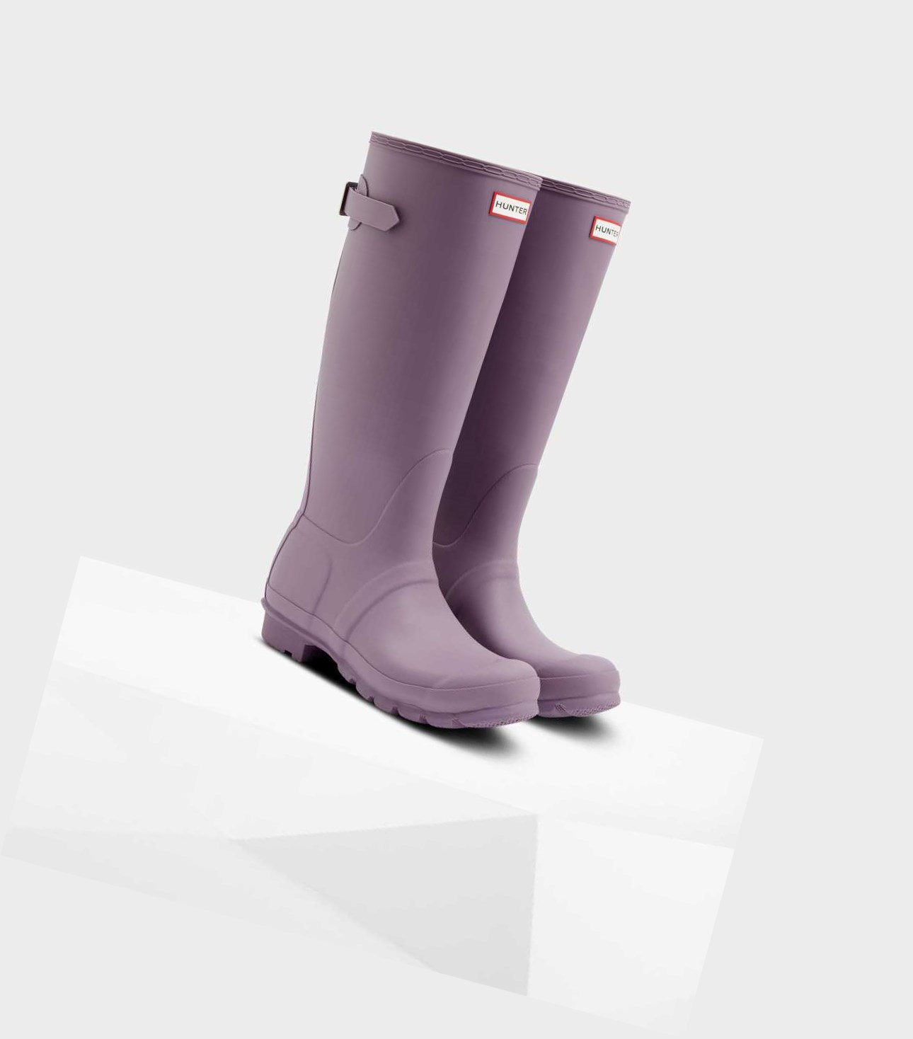 Wysokie Buty Damskie Hunter Original Wysokie Back Wellington Adjustable Fioletowe | 624FSUBMZ