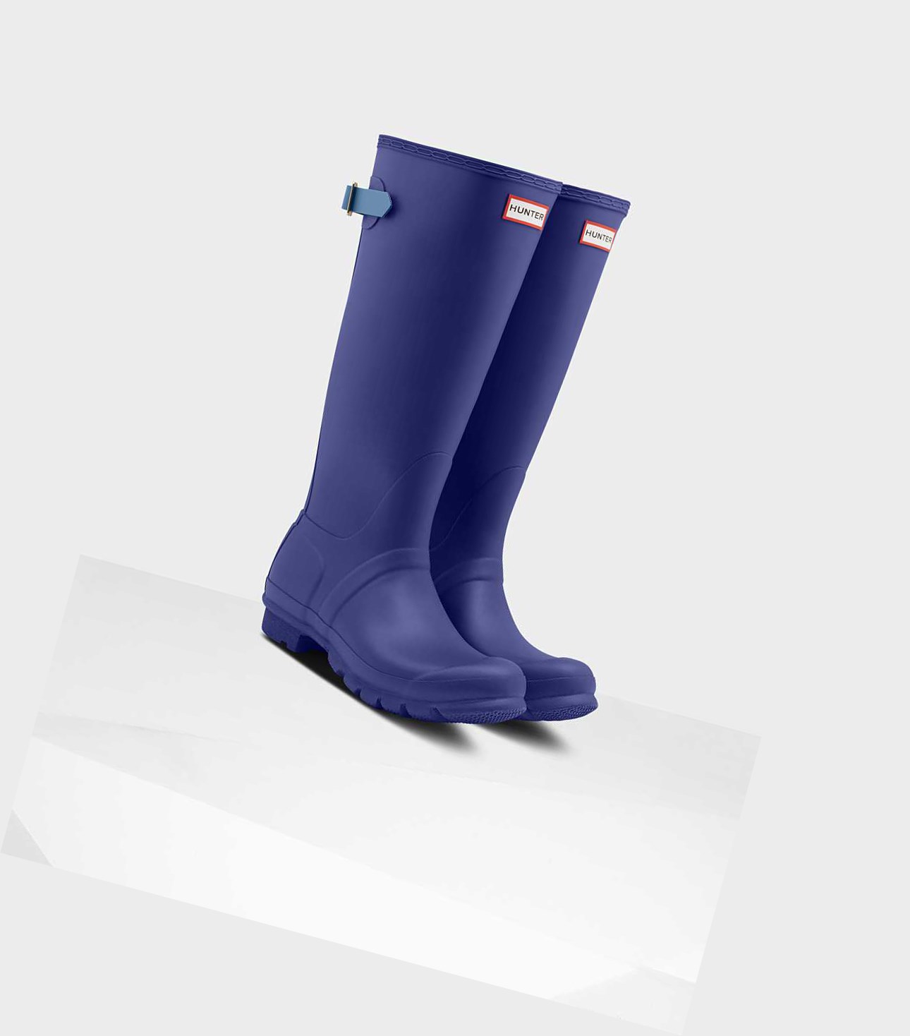 Wysokie Buty Damskie Hunter Original Wysokie Back Wellington Adjustable Niebieskie | 706RNXPTA