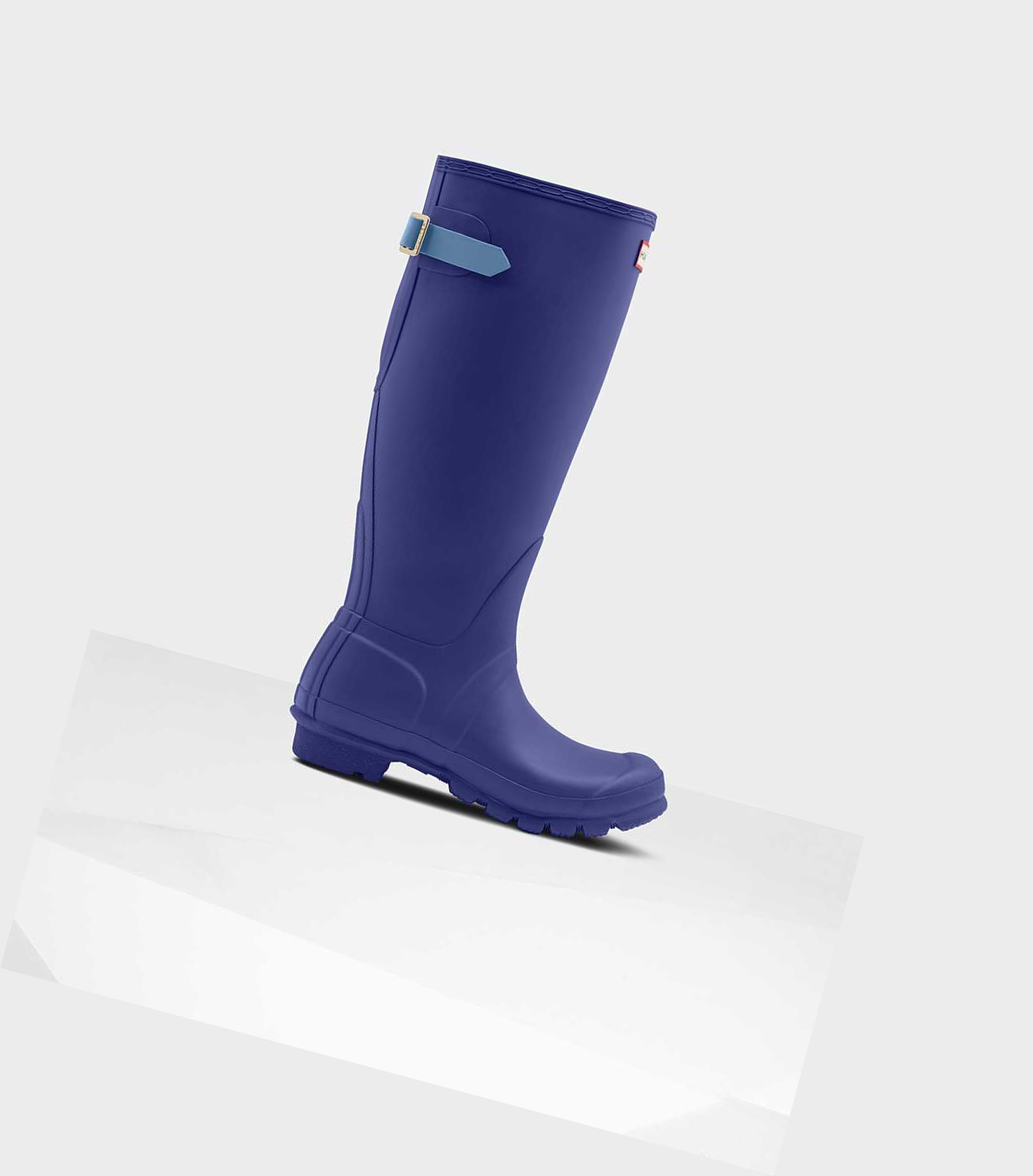 Wysokie Buty Damskie Hunter Original Wysokie Back Wellington Adjustable Niebieskie | 706RNXPTA
