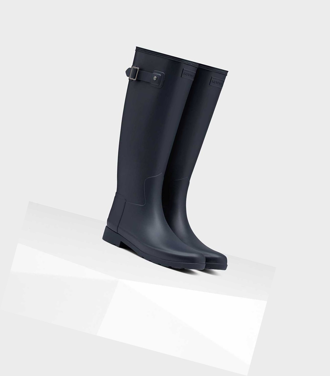 Wysokie Buty Damskie Hunter Refined Slim Fit Wellington Granatowe | 216CXMAYT