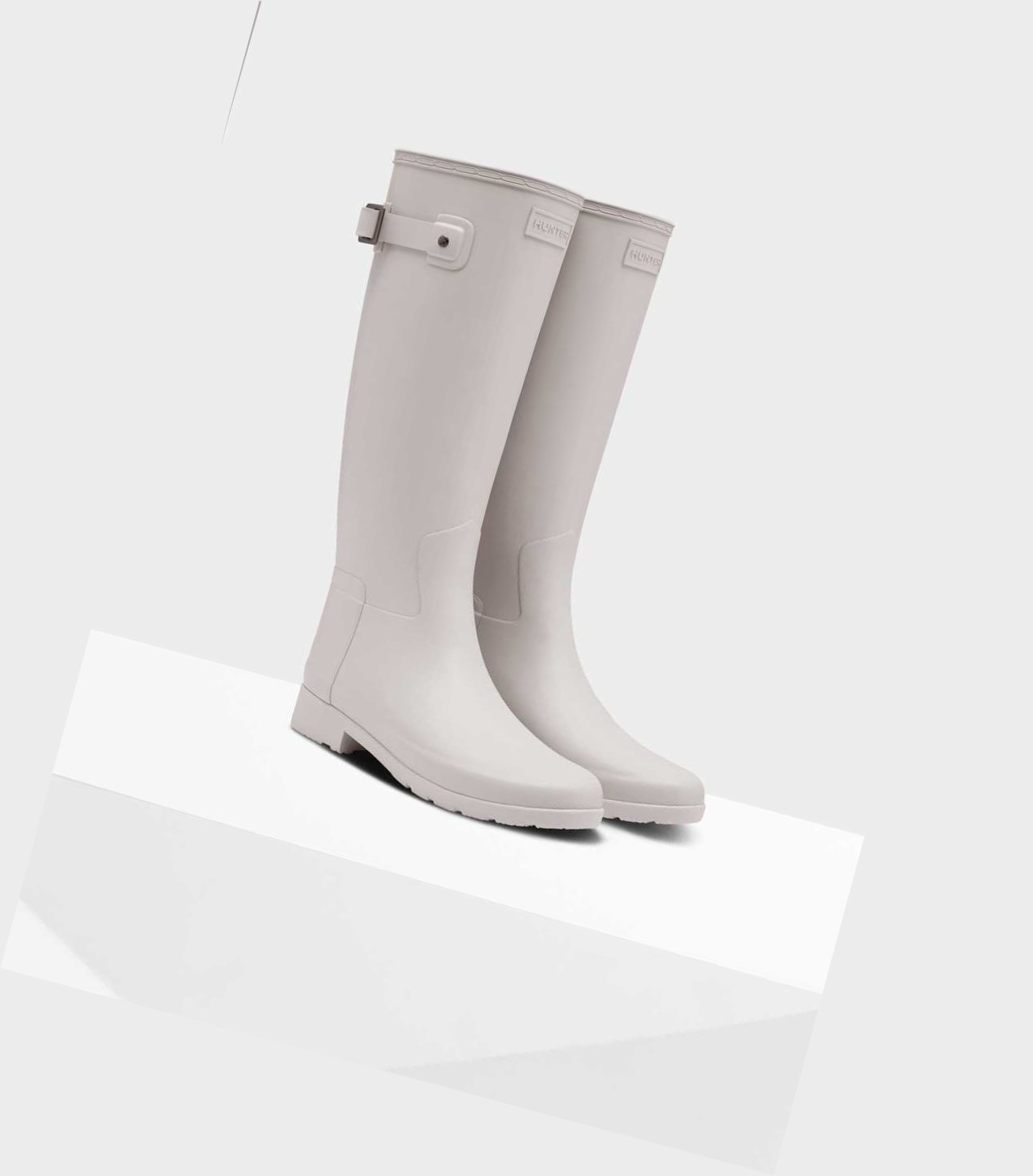 Wysokie Buty Damskie Hunter Refined Slim Fit Wellington Szare | 250KHCUAF
