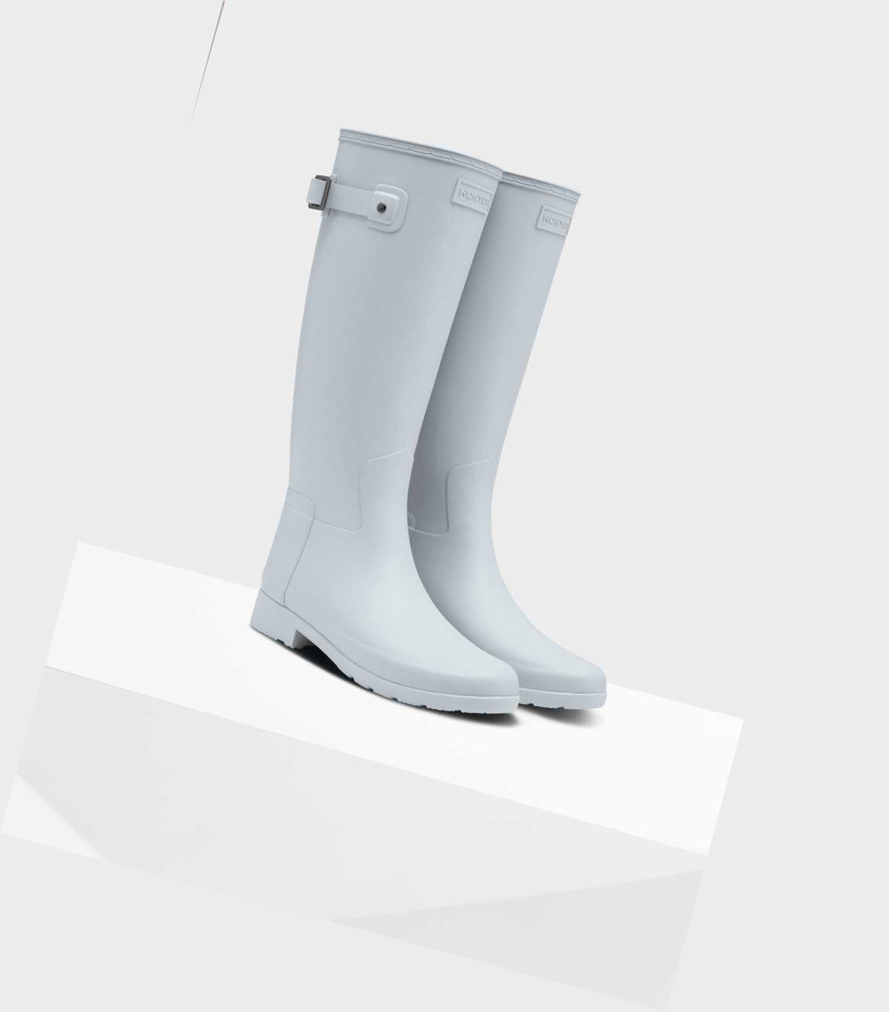 Wysokie Buty Damskie Hunter Refined Slim Fit Wellington Szare | 256NRGIJL