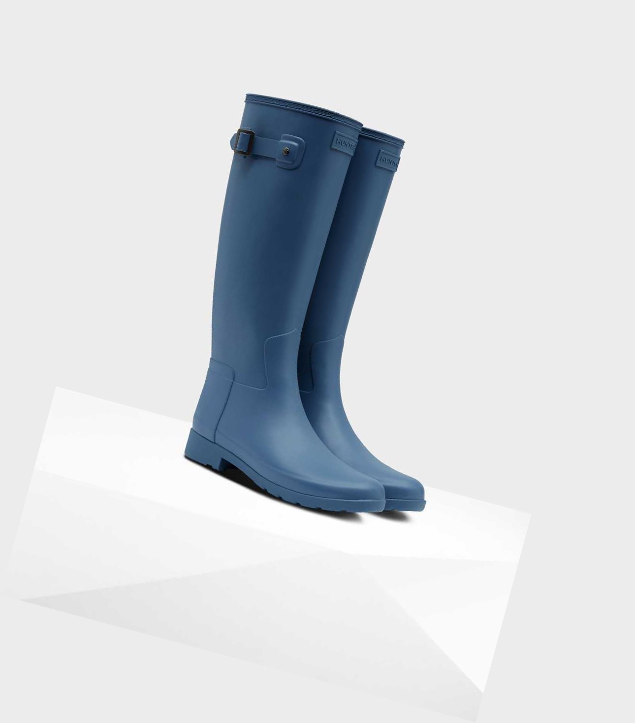Wysokie Buty Damskie Hunter Refined Slim Fit Wellington Niebieskie | 421UDQVIR
