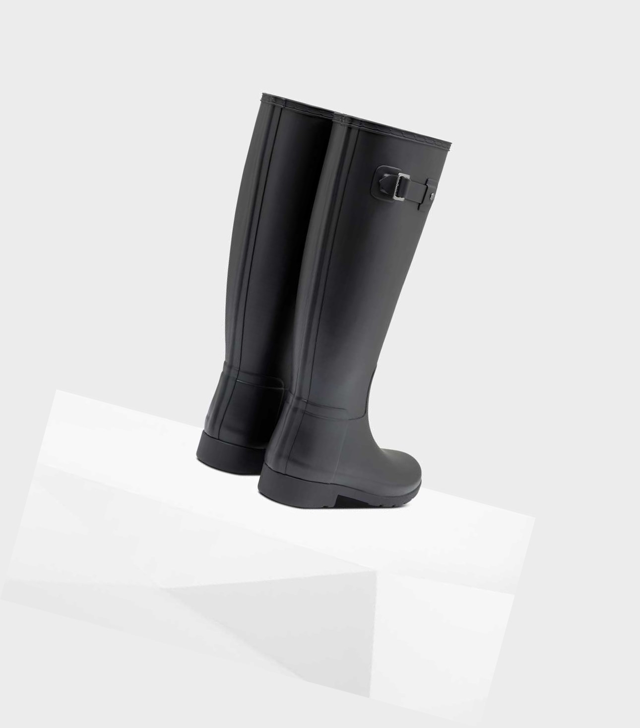 Wysokie Buty Damskie Hunter Refined Slim Fit Wellington Czarne | 497VUEMNI