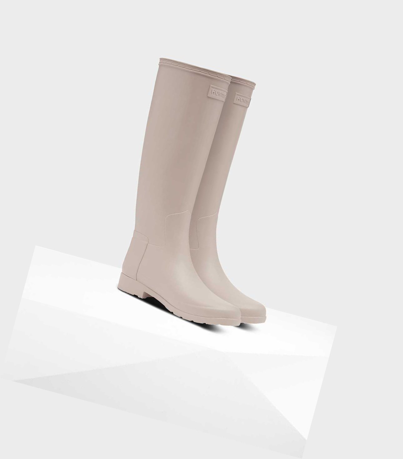 Wysokie Buty Damskie Hunter Refined Slim Fit Wellington Szare | 823QZPBTD