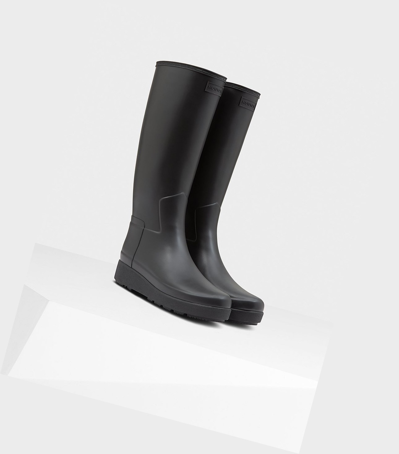 Wysokie Buty Damskie Hunter Refined Slim Fit Wysokie Czarne | 892CJEHSN