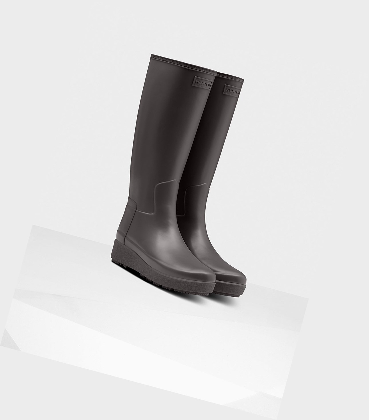 Wysokie Buty Damskie Hunter Refined Slim Fit Wysokie Szare | 897OFMLCQ