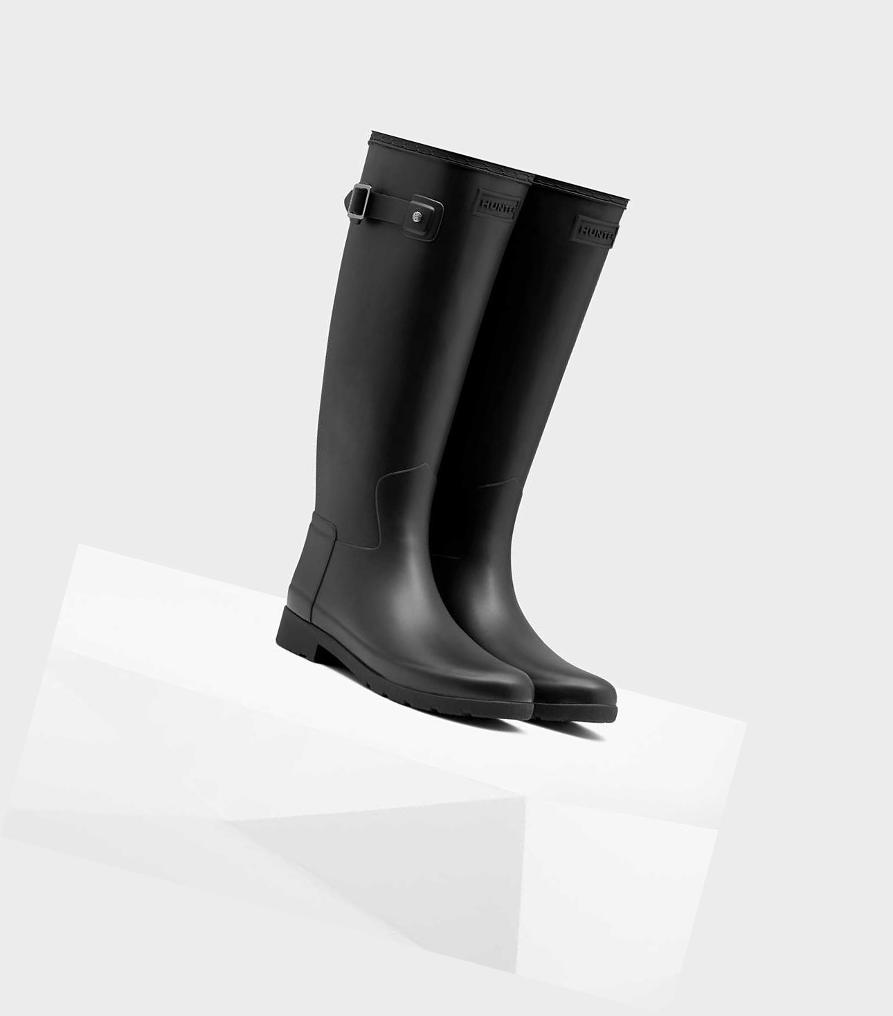 Wysokie Buty Damskie Hunter Refined Slim Fit Wellington Czarne | 920LFUNYD