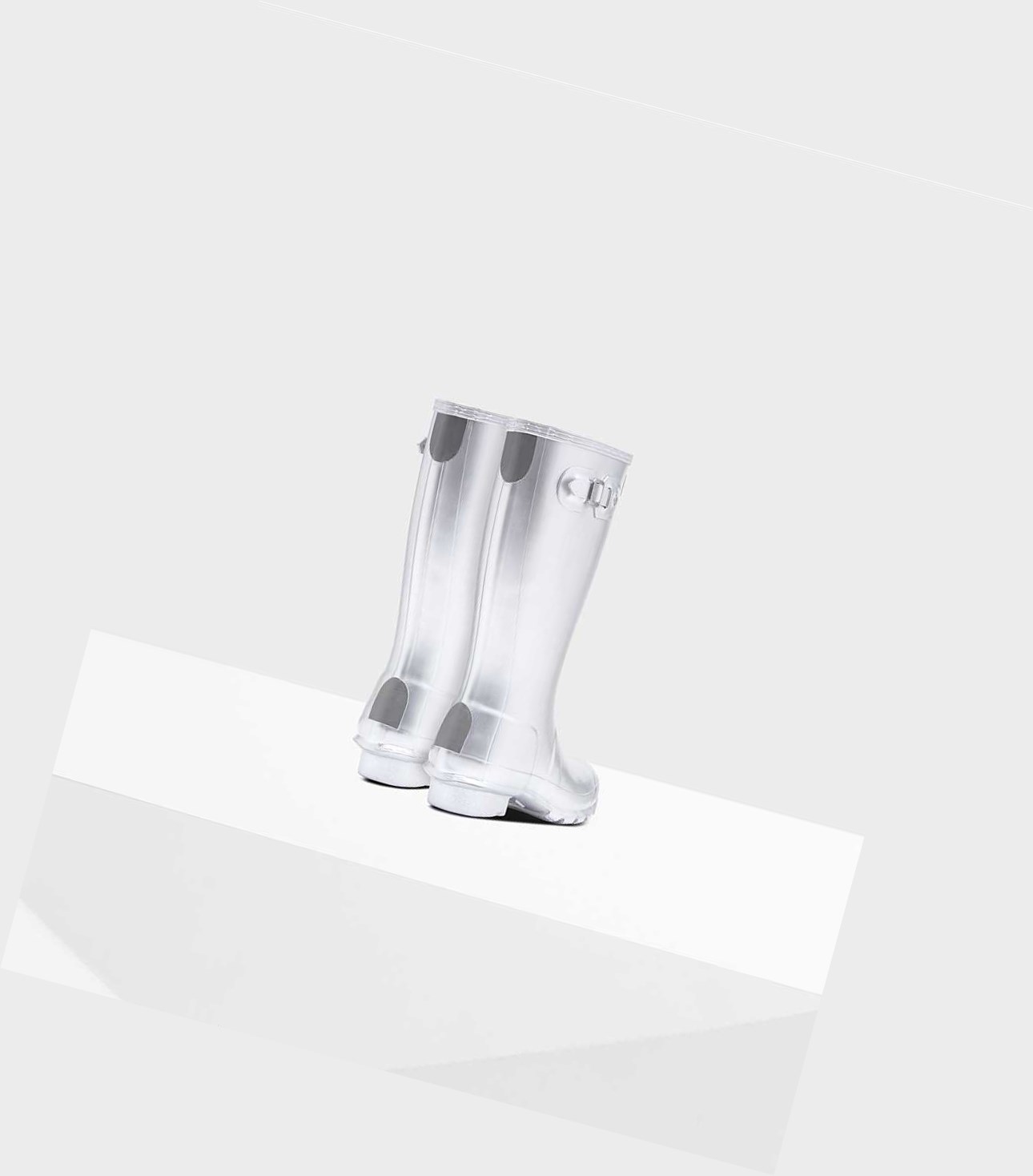 Wysokie Buty Dziecięce Hunter Original Big Metallic Wellington Srebrne | 725SINVGZ