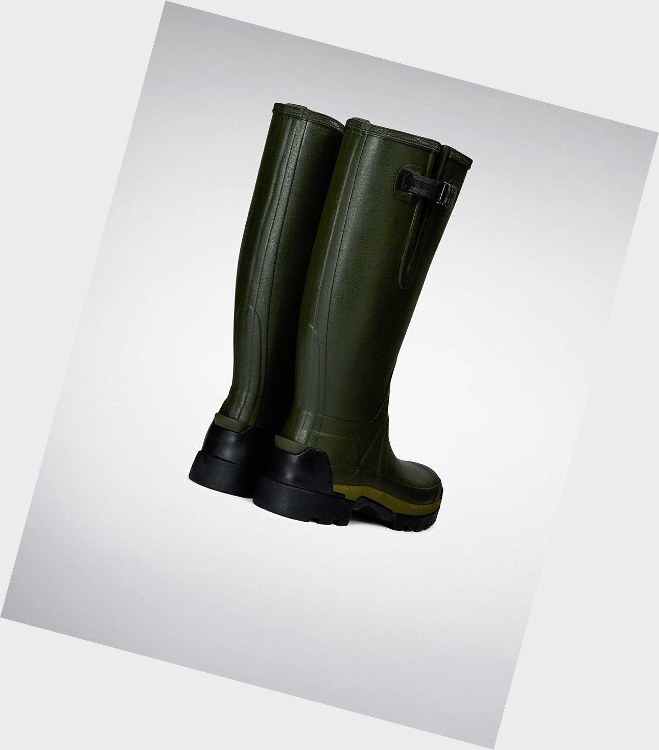 Wysokie Buty Męskie Hunter Balmoral Adjustable 3mm Neoprene Wellington Zielone | 365ABYMQL