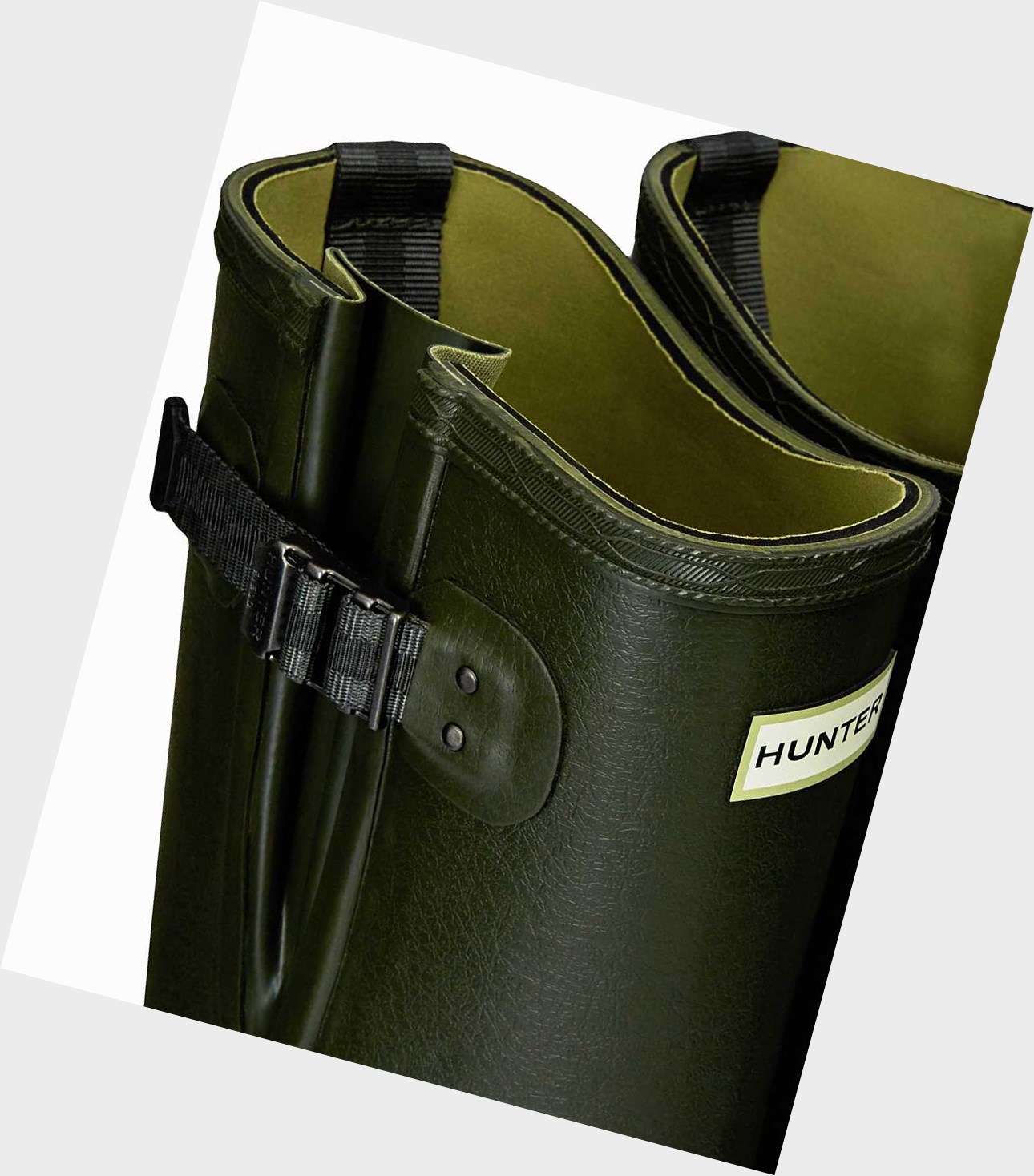 Wysokie Buty Męskie Hunter Balmoral Adjustable 3mm Neoprene Wellington Zielone | 365ABYMQL