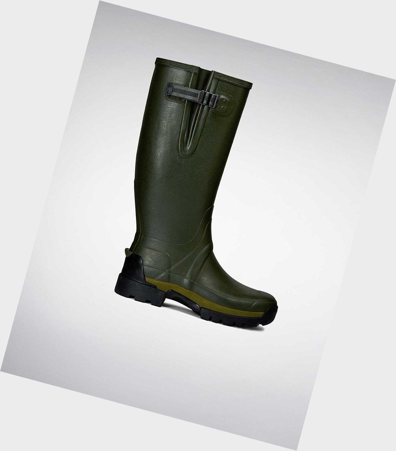 Wysokie Buty Męskie Hunter Balmoral Adjustable 3mm Neoprene Wellington Zielone | 365ABYMQL