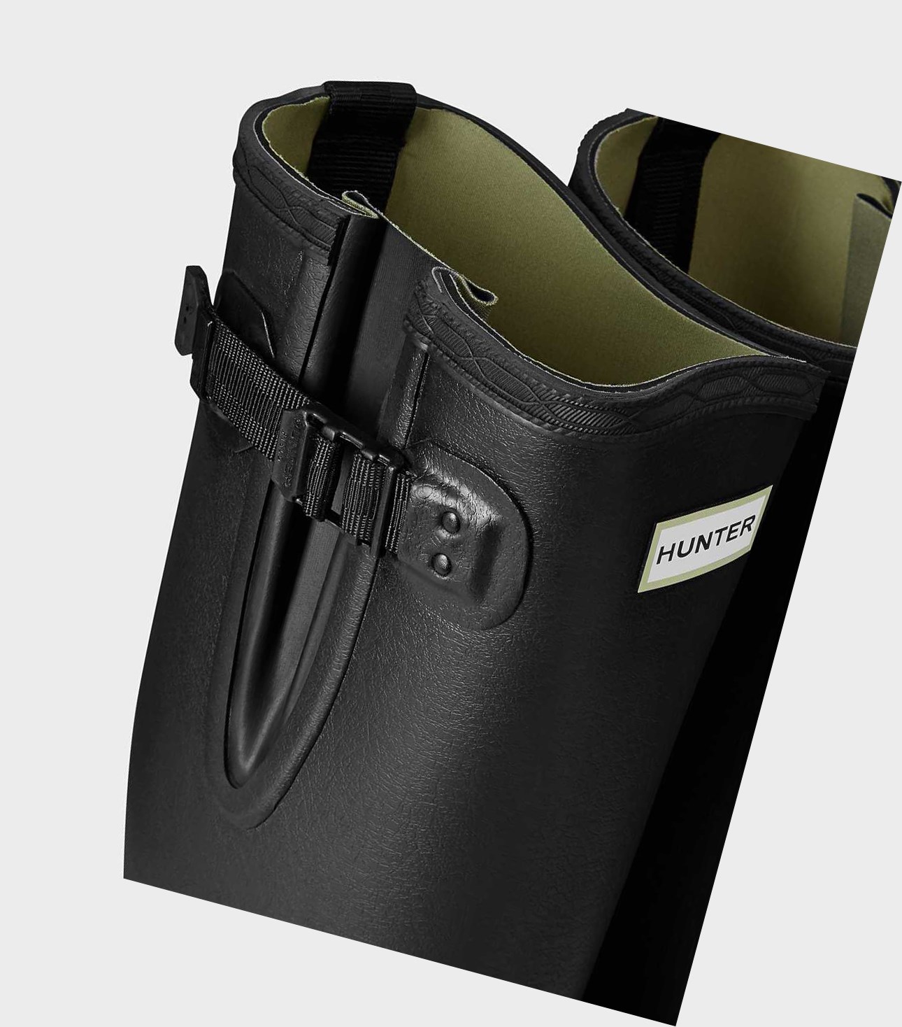 Wysokie Buty Męskie Hunter Balmoral Adjustable 3mm Neoprene Wellington Czarne | 765AUJCMS