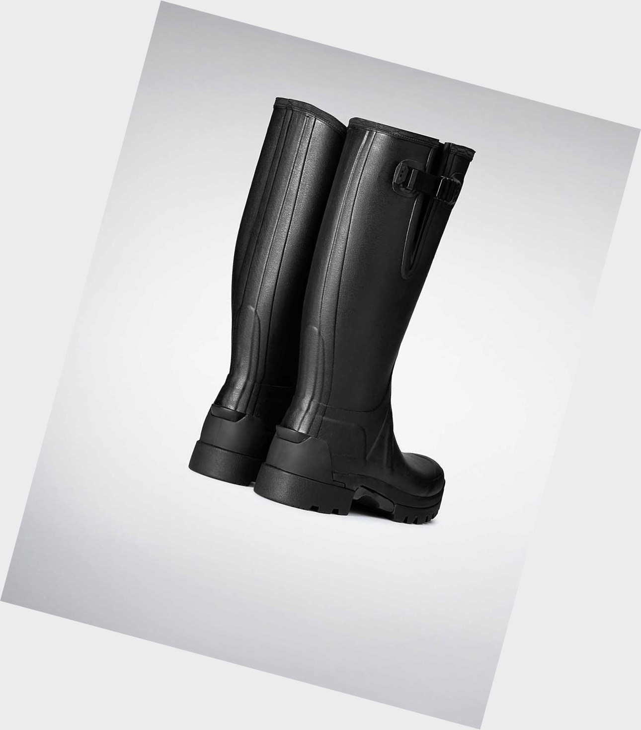 Wysokie Buty Męskie Hunter Balmoral Adjustable 3mm Neoprene Wellington Czarne | 765AUJCMS