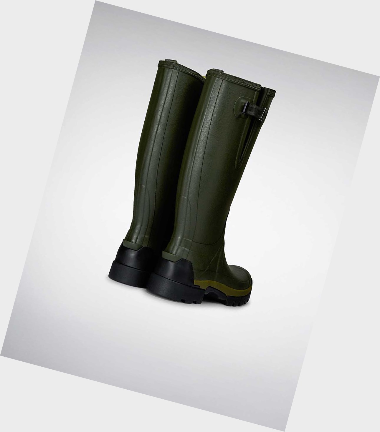 Wysokie Buty Męskie Hunter Balmoral Bamboo Carbon Wellington Zielone | 134PSWBHD