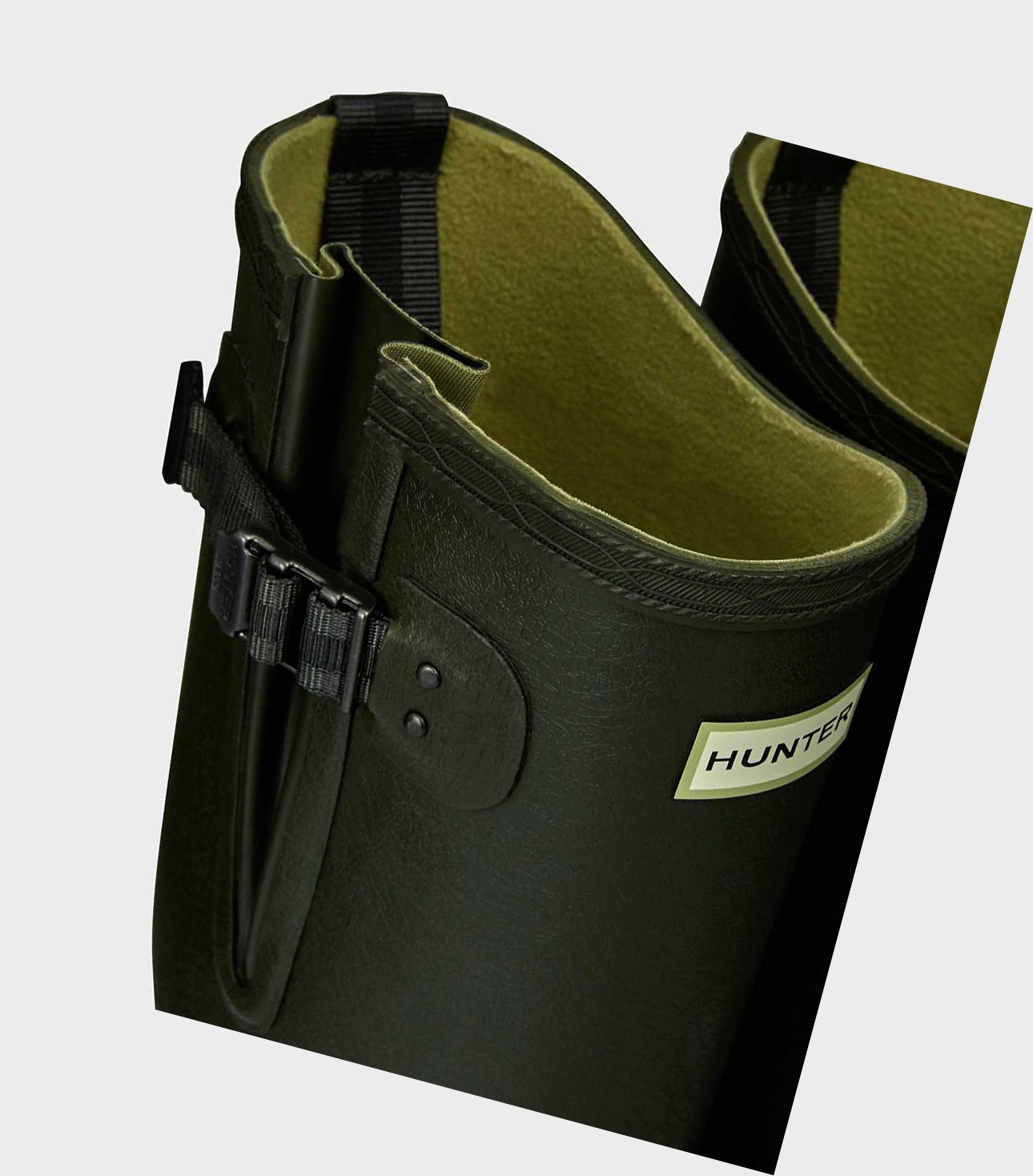 Wysokie Buty Męskie Hunter Balmoral Bamboo Carbon Wellington Zielone | 134PSWBHD