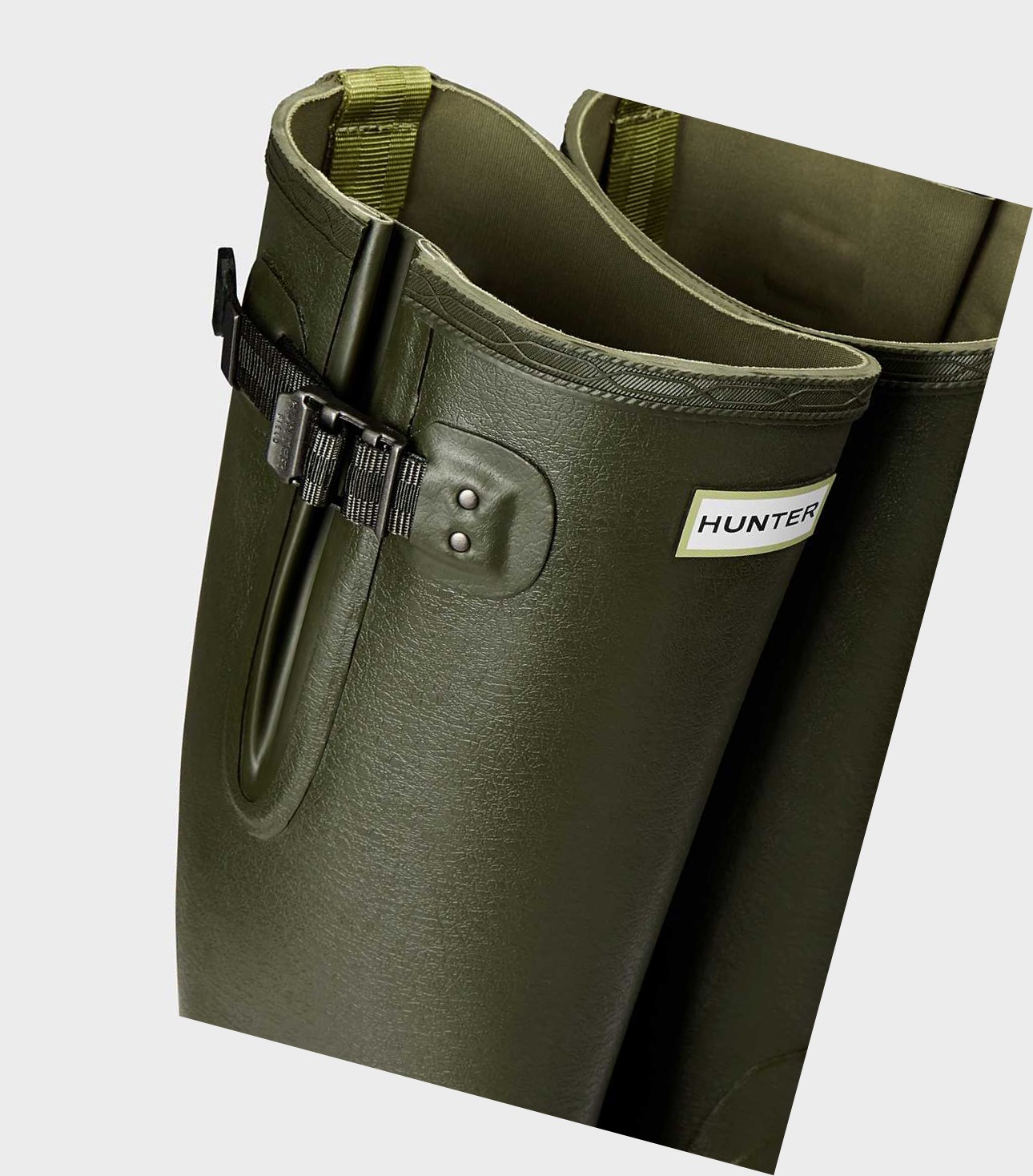 Wysokie Buty Męskie Hunter Balmoral Side Adjustable Wellington Zielone | 713OKWVHL