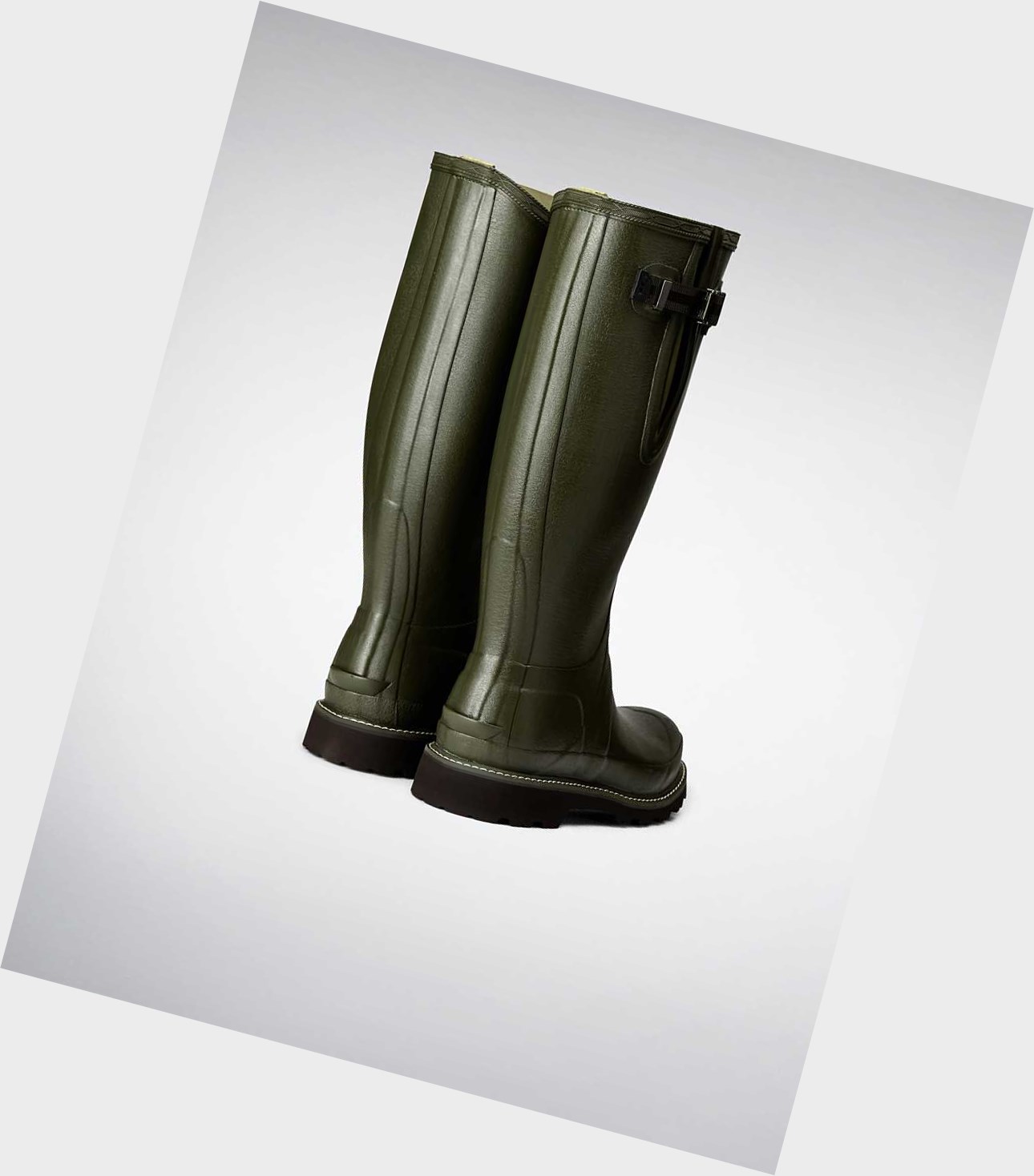 Wysokie Buty Męskie Hunter Balmoral Side Adjustable Wellington Zielone | 713OKWVHL