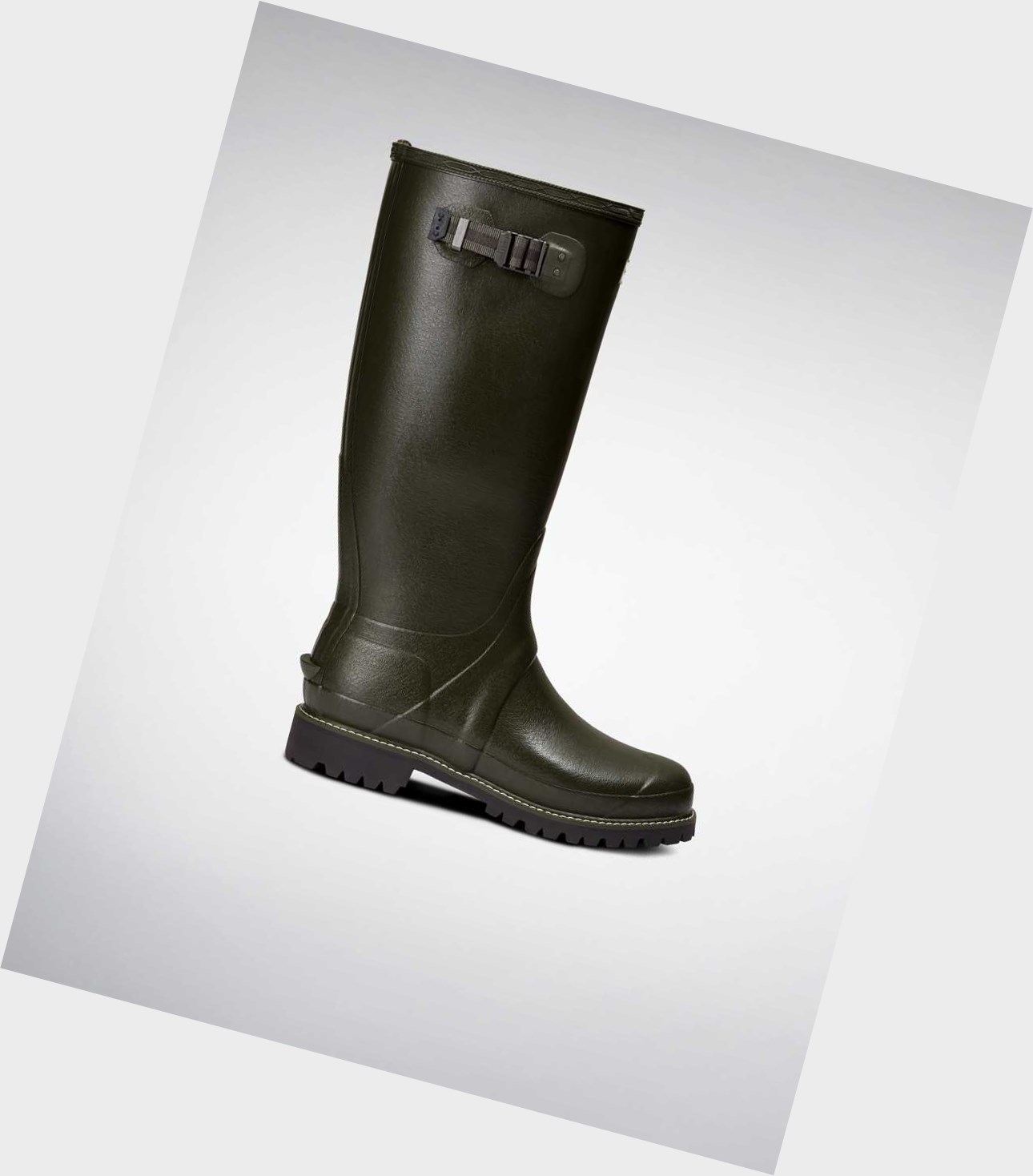 Wysokie Buty Męskie Hunter Balmoral Szerokie Fit Wellington Zielone | 014YSFMTG