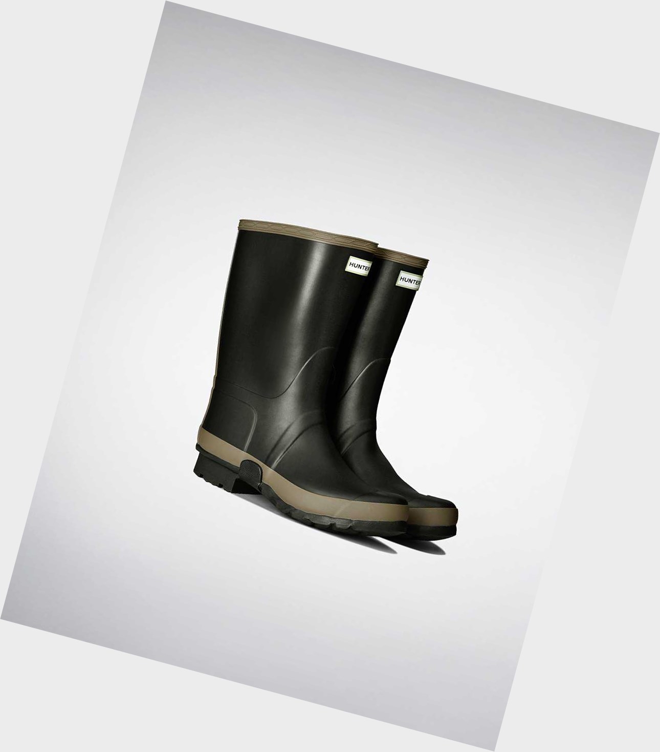 Wysokie Buty Męskie Hunter Gardener Wellington Zielone | 215SLNWBO
