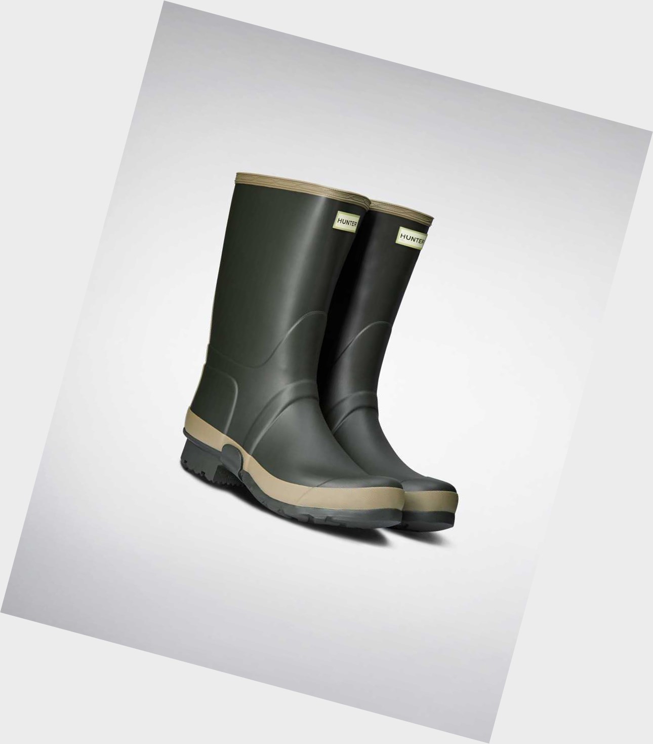 Wysokie Buty Męskie Hunter Gardener Wellington Zielone | 215SLNWBO