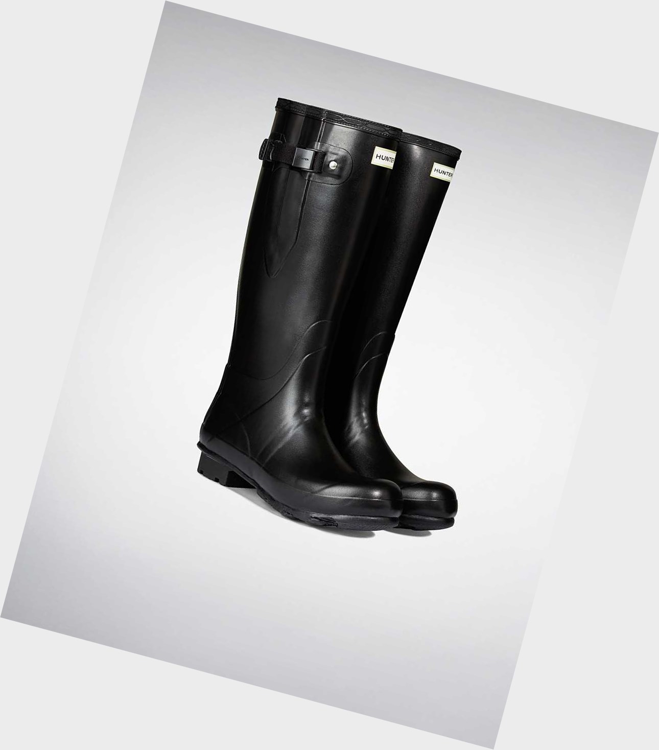 Wysokie Buty Męskie Hunter Norris Field Side Adjustable Neoprene Podszewką Wellington Czarne | 149PUDCVX