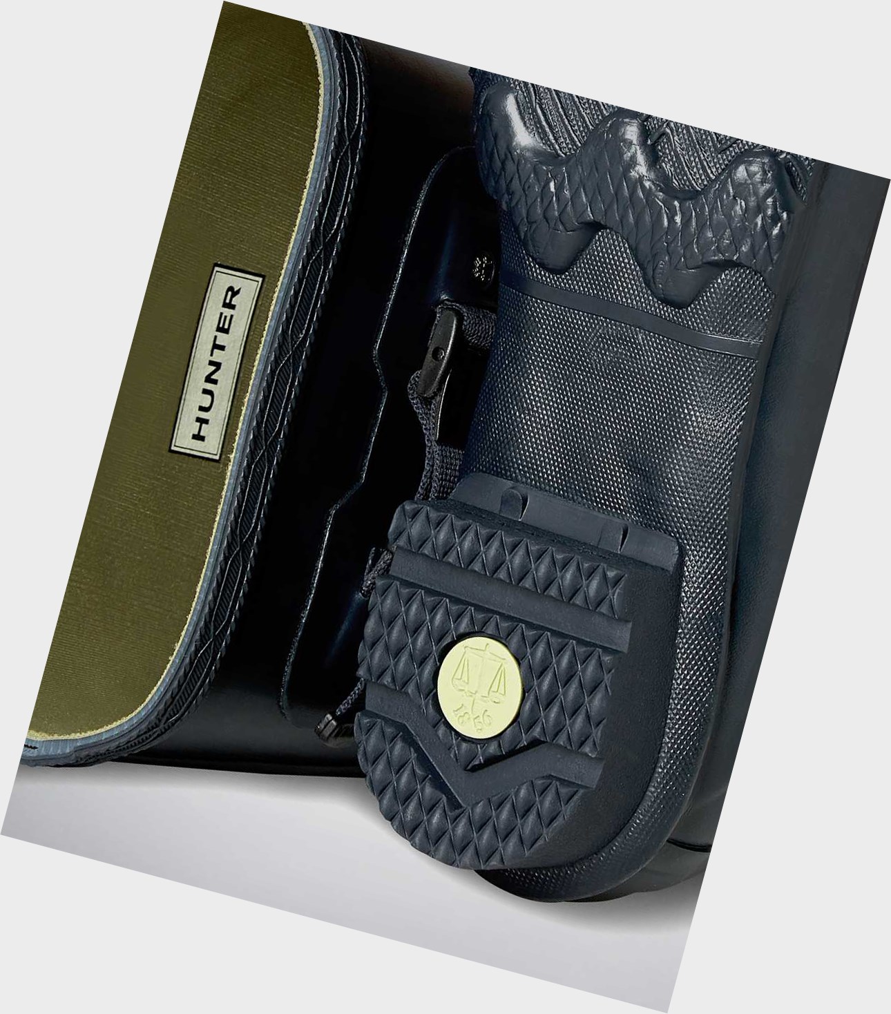 Wysokie Buty Męskie Hunter Norris Field Wellington Granatowe | 284QLYSJT