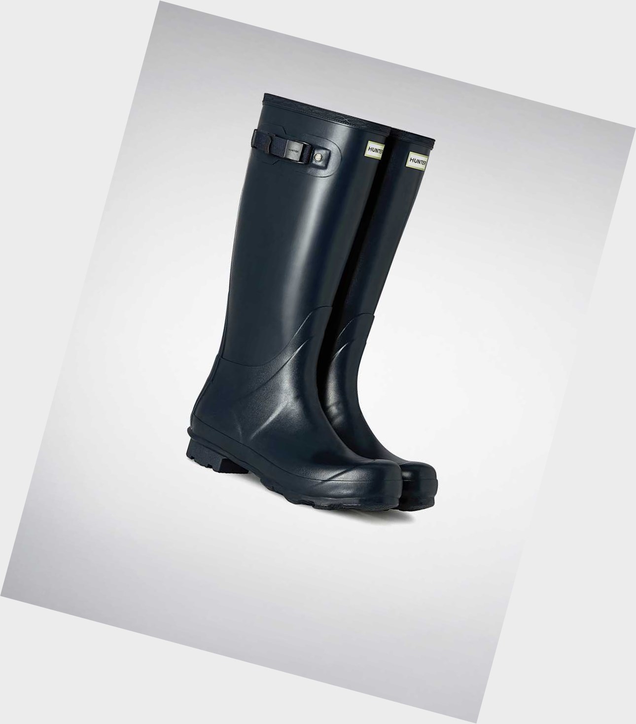 Wysokie Buty Męskie Hunter Norris Field Wellington Granatowe | 284QLYSJT