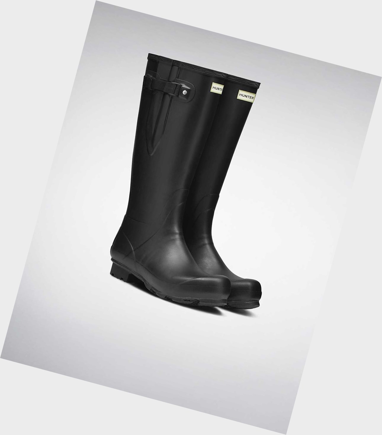 Wysokie Buty Męskie Hunter Norris Field Side Adjustable Wellington Czarne | 768BNICOY