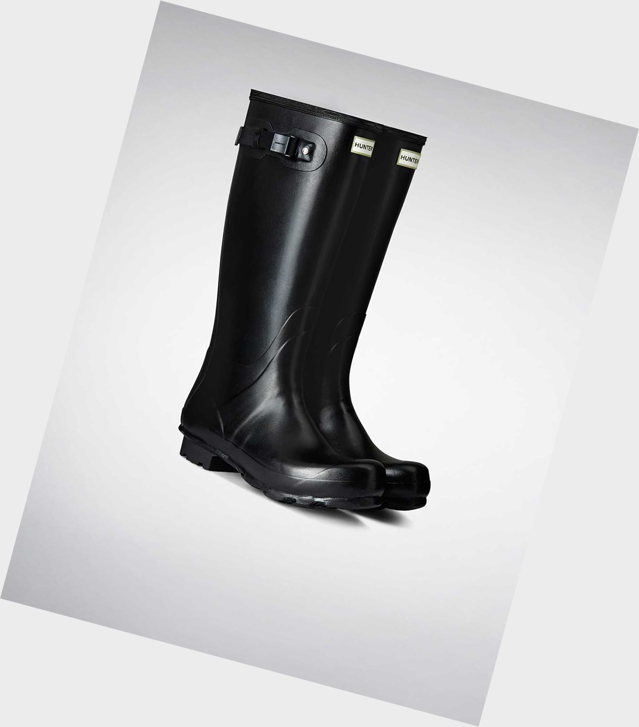 Wysokie Buty Męskie Hunter Norris Field Wellington Czarne | 923ENMDHC