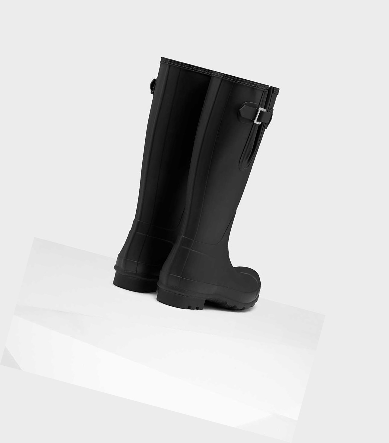 Wysokie Buty Męskie Hunter Original Side Adjustable Wellington Czarne | 518JNDBYC