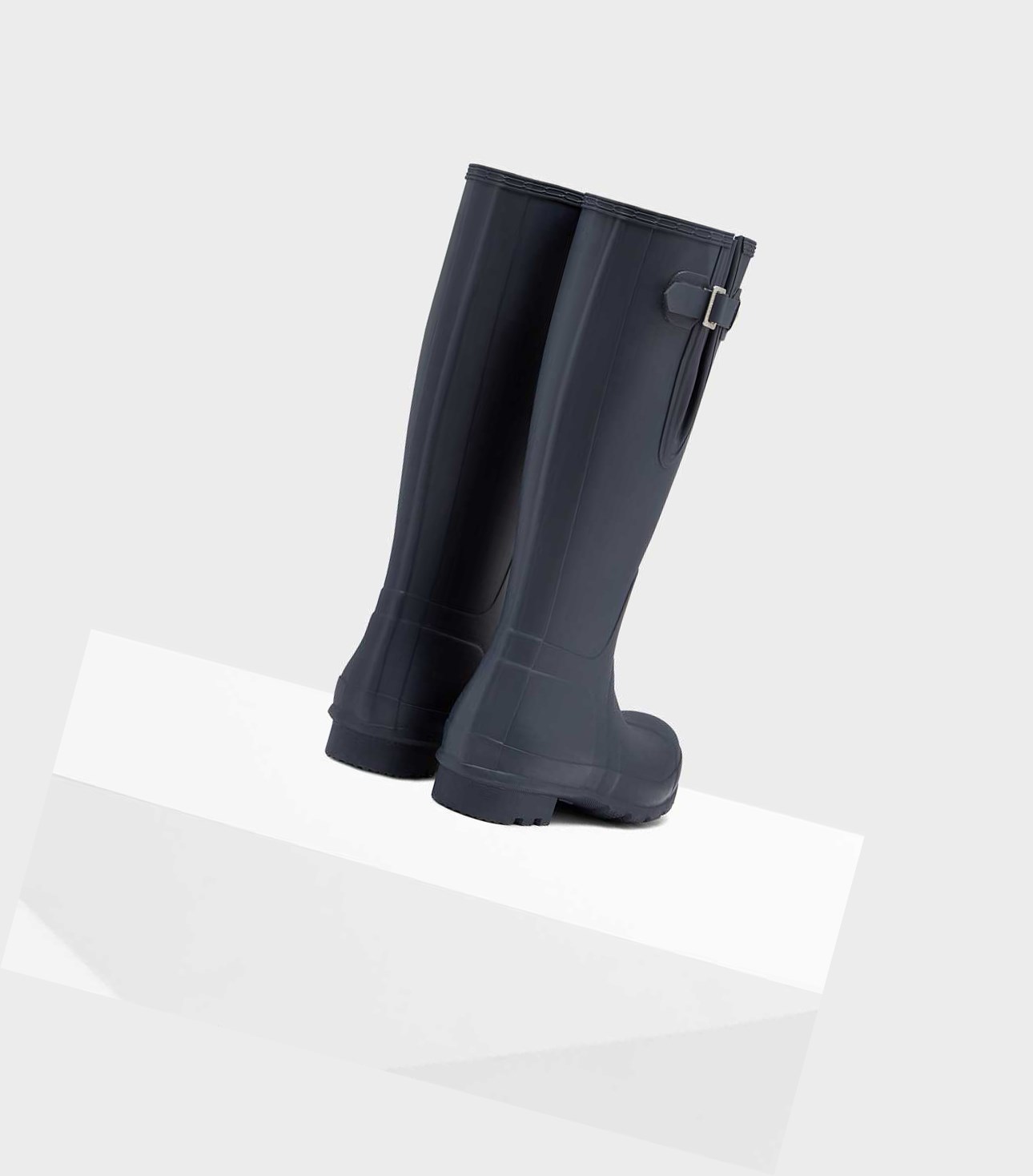 Wysokie Buty Męskie Hunter Original Side Adjustable Wellington Granatowe | 965EMHFDX
