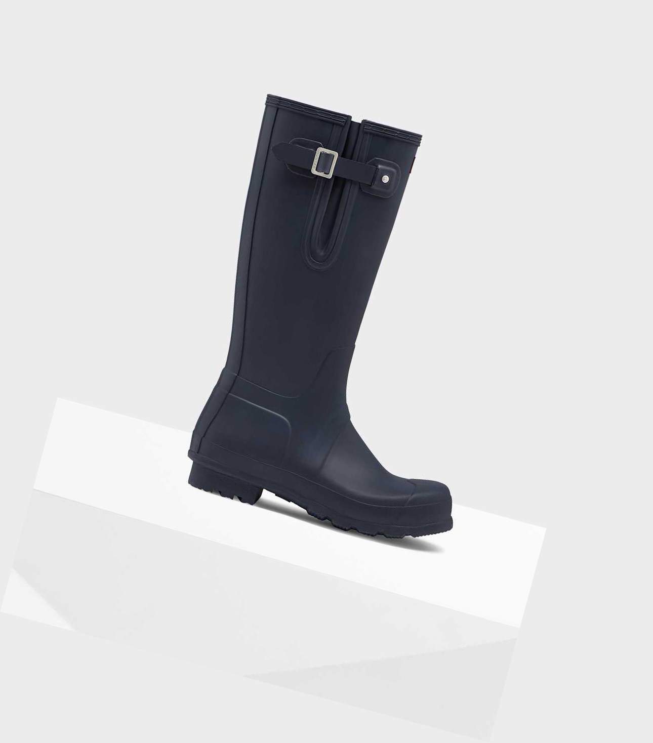 Wysokie Buty Męskie Hunter Original Side Adjustable Wellington Granatowe | 965EMHFDX