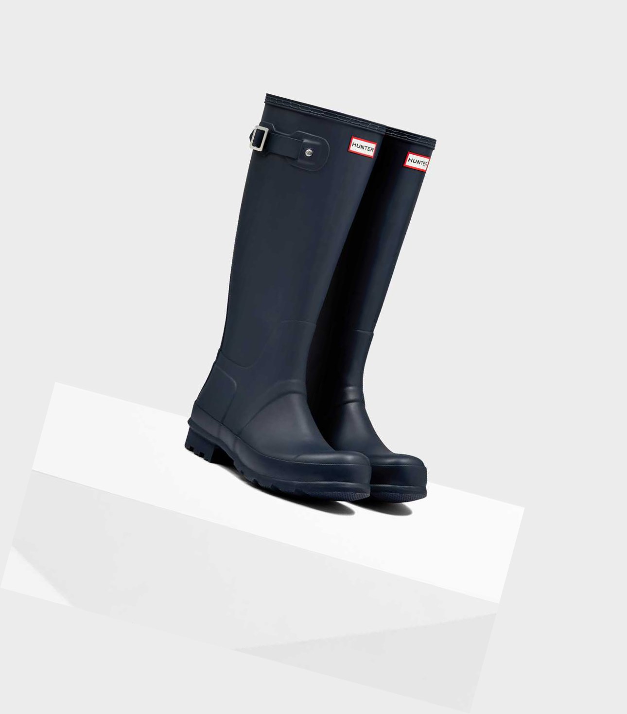 Wysokie Buty Męskie Hunter Original Wellington Granatowe | 082KIFVOL