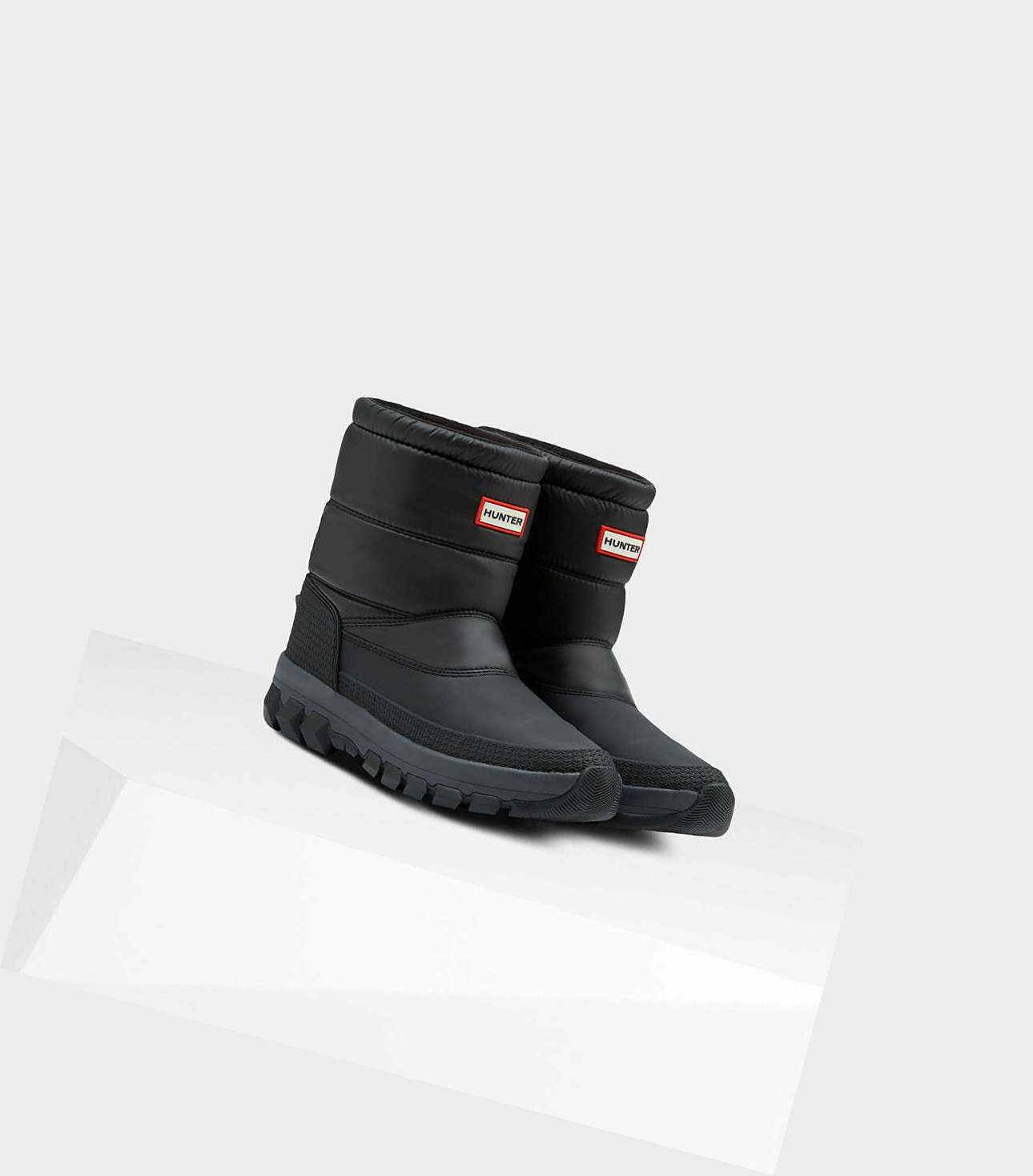 Śniegowce Damskie Hunter Original Insulated Krótkie Czarne | 209DGKQLX