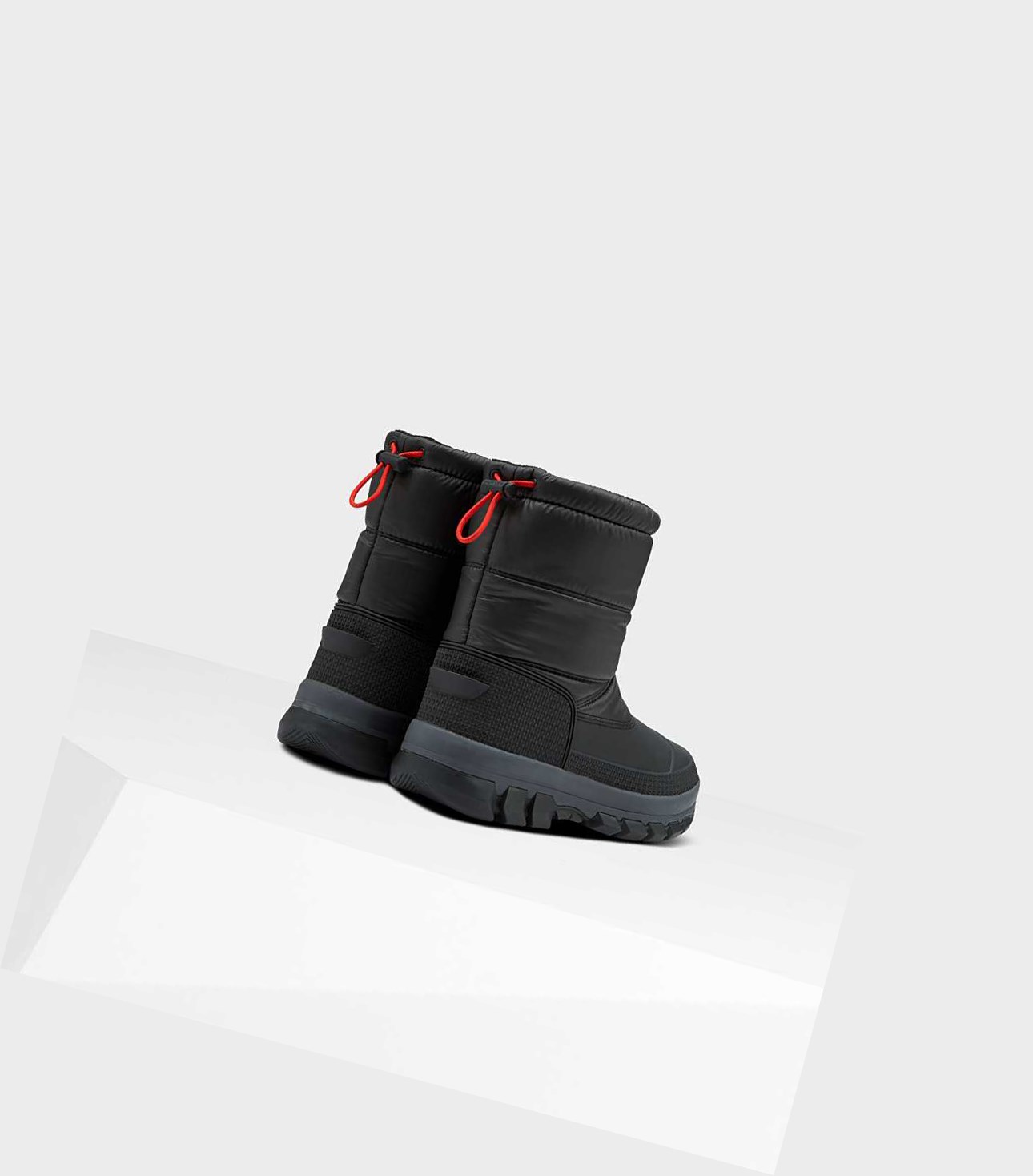 Śniegowce Damskie Hunter Original Insulated Krótkie Czarne | 209DGKQLX