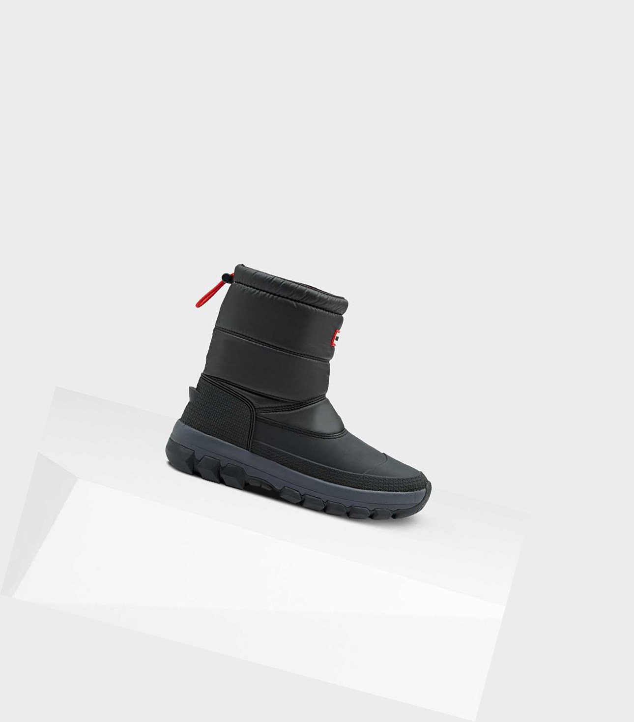 Śniegowce Damskie Hunter Original Insulated Krótkie Czarne | 209DGKQLX