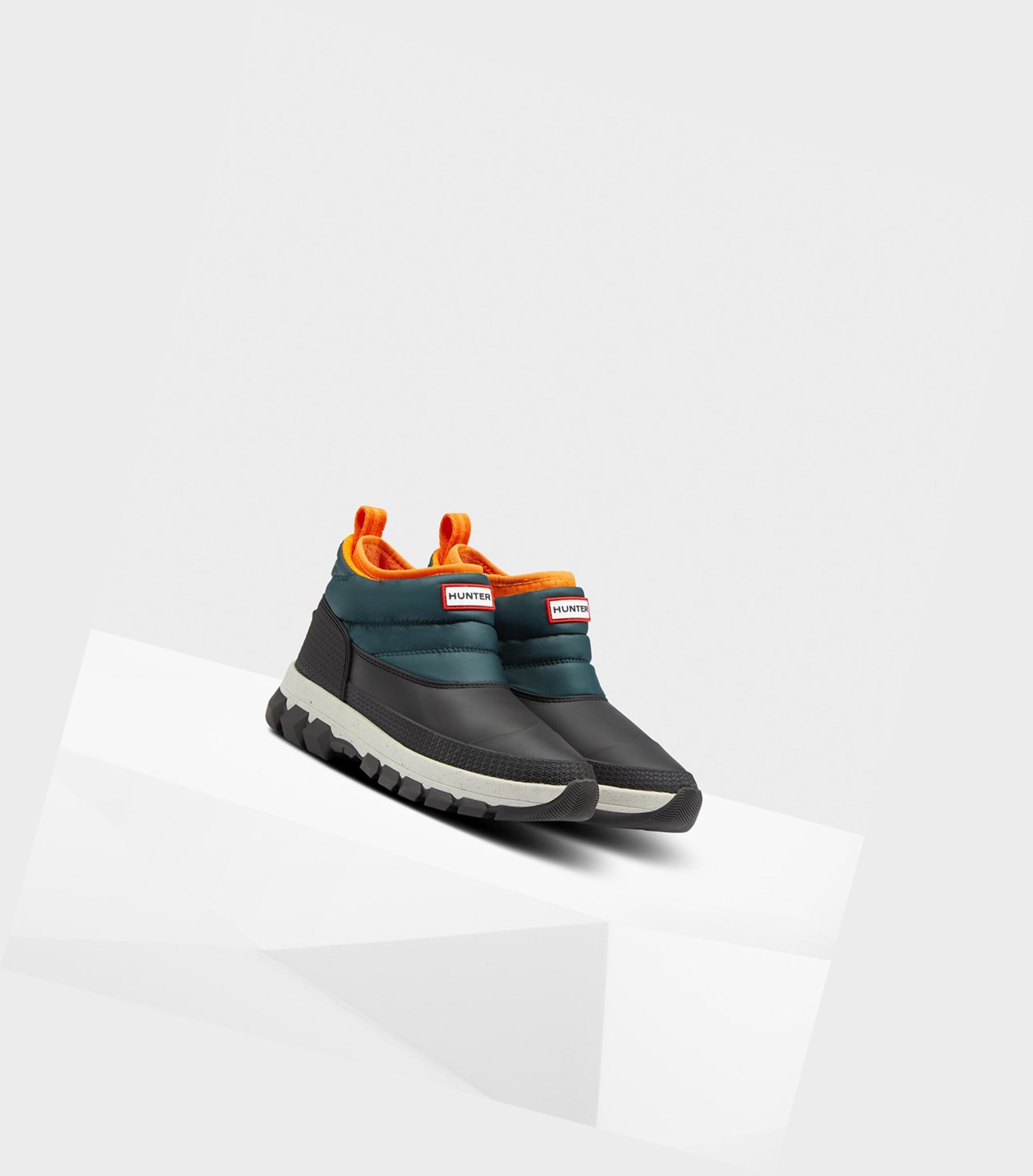 Śniegowce Damskie Hunter Original Insulated Ankle Zielone Szare | 213KGPYRQ