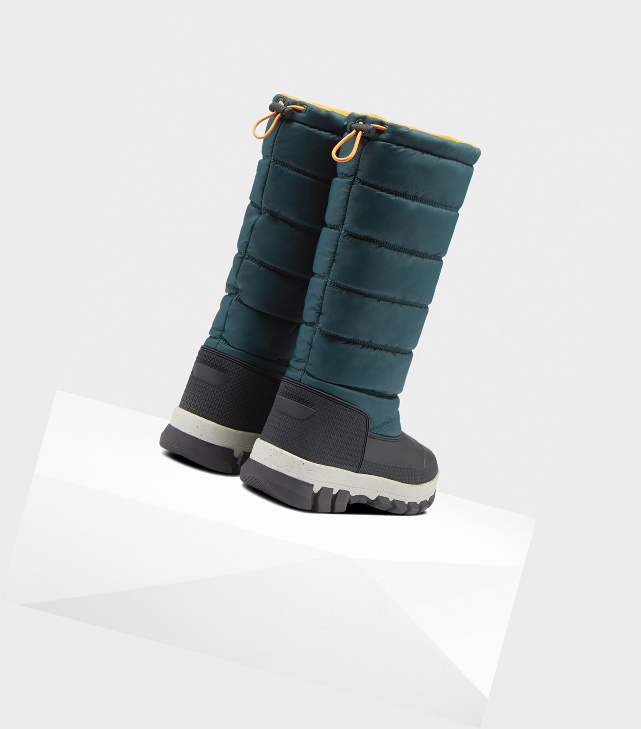 Śniegowce Damskie Hunter Original Insulated Wysokie Zielone Szare | 450MNHDVQ